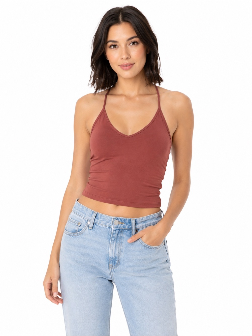Klassy Network Strappy Racerback Brami Camisole Tank S Rust